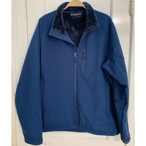 Boeing Blue Softshell Company Work Jacket / Windproof Fur Fleece Lined / Size L